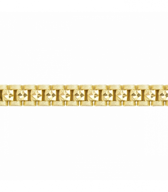 Bracelet Laiton Design 19cm Plaqué Or 14K