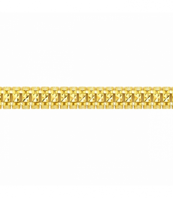 Bracelet Laiton Design 17+2cm Plaqué Or 14K