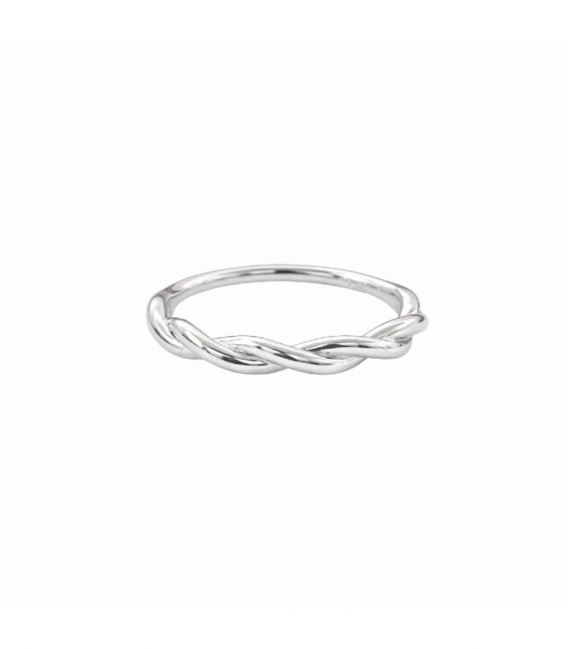 Bague Laiton Tressée plaquée Rhodium