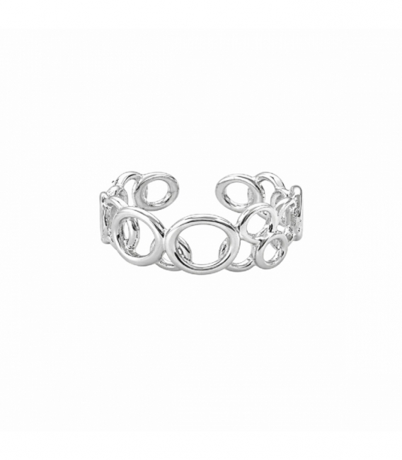 Bague Laiton Cercles plaquée Rhodium