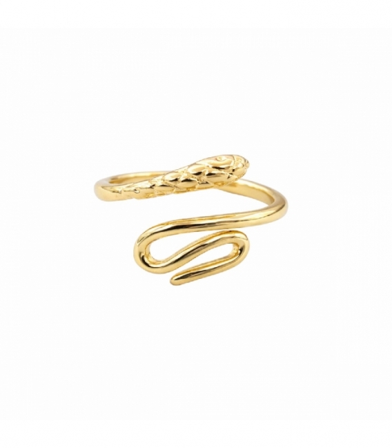 Bague Laiton Serpent plaquée Or 14K