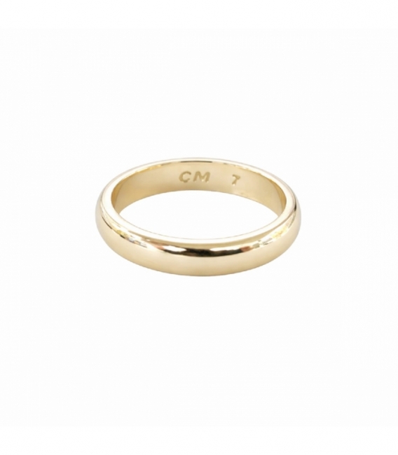 Anillo Laton Alianza 4mm Bañada en Oro 14K