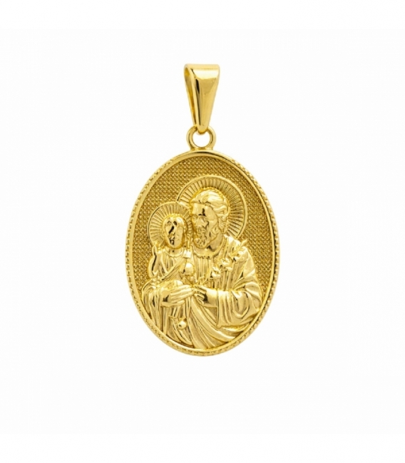 Pendentif Saint Joseph en Acier 304 Doré 33mm