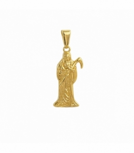 Colgante Acero 304 Santa Muerte Dorado 25mm