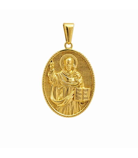 Pendentif Saint Vicent en Acier 304 Doré 33mm