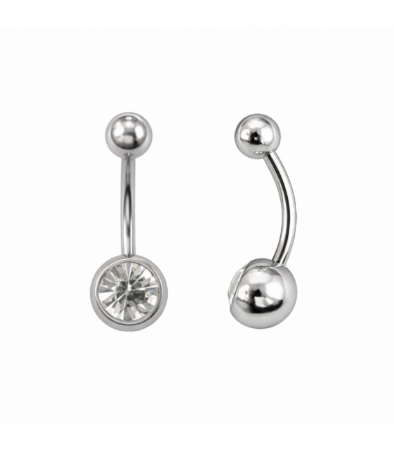 Piercing en Acier 316L avec Zircone 22 X 1.6mm Prix par Paire