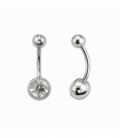 Piercing Acero 316L Circonita 22 X 1.6mm Precio por Par