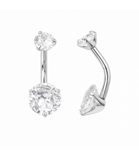 Piercing en Acier 316L avec Zircones 20 X 1.6mm Prix par Paire