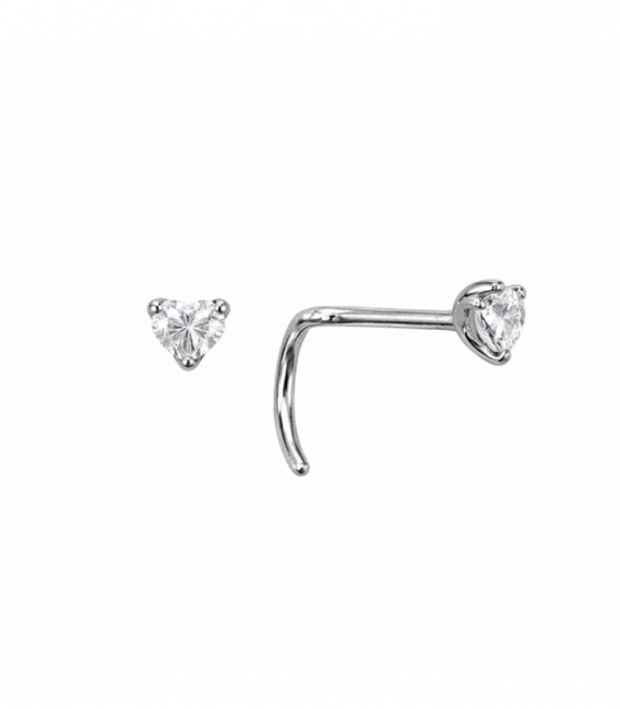 Piercing en Acier 316L Cœur avec Zircone Prix par Paire