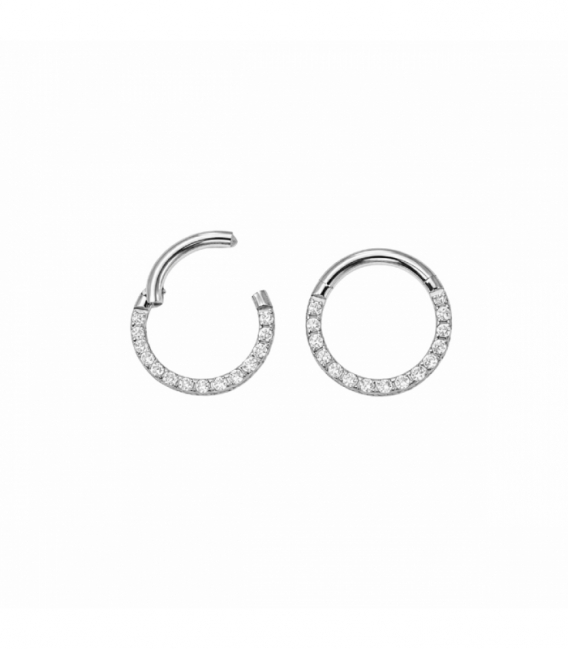 Piercing Clicker en Acier 316L avec Zircones 8 X 1.2mm Prix par Paire