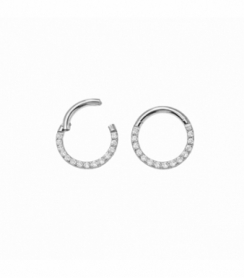 Piercing Acero 316L Clicker Circonitas 8 X 1.2mm Precio por Par