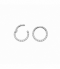 Piercing Clicker en Acier 316L avec Zircones 8 X 1.2mm Prix par Paire