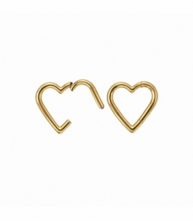 Piercing Clicker Cœur en Acier 316L avec 8 X 1.2mm Plaqué Or 14K Prix par Paire