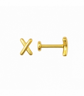 Piercing Labret Acero 316L Rosca X Bañado en Oro 18K Precio del Par