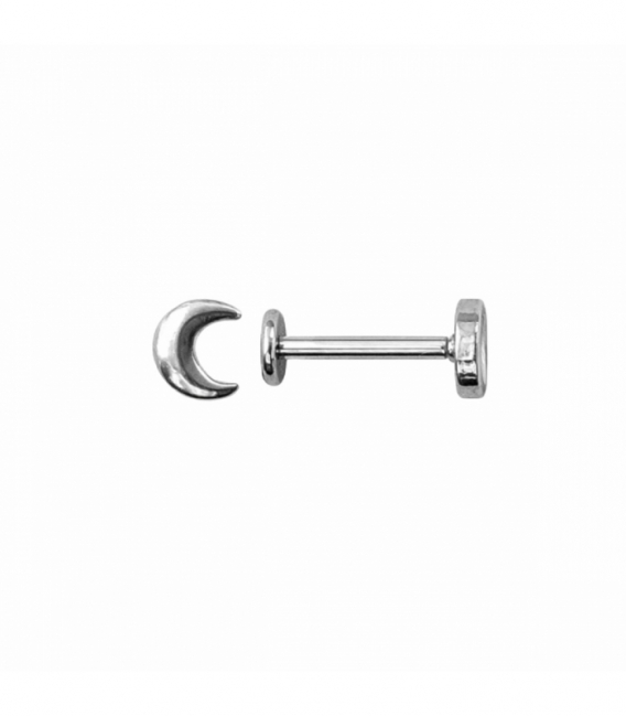 Piercing Labret Acero 316L Rosca Luna Precio del Par