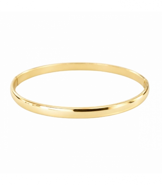Pulsera Laton Rigida Cierre Bisagra Bañado en Oro 14K