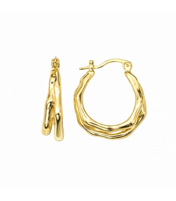 Pendiente Laton Diseño 22mm Bañado en Oro 14K