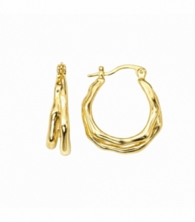 Pendiente Laton Diseño 22mm Bañado en Oro 14K