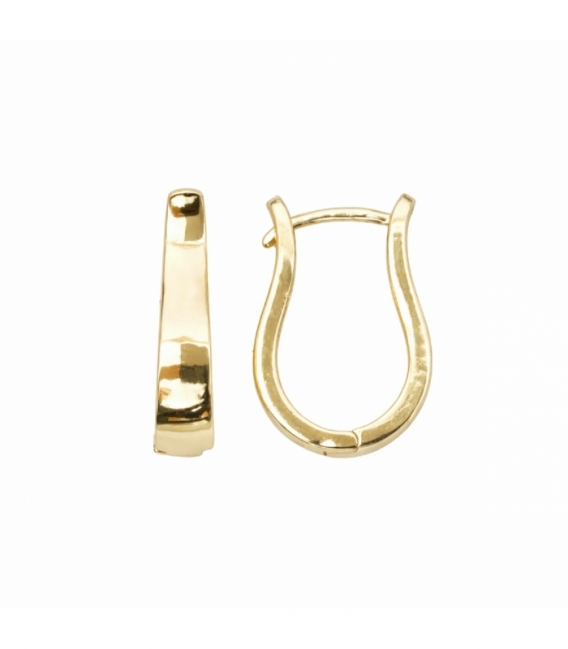 Pendiente Laton Diseño U 21mm Bañado en Oro 14K
