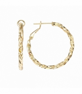 Pendiente Laton Diseño Trenzado 30mm Bañado en Oro 14K