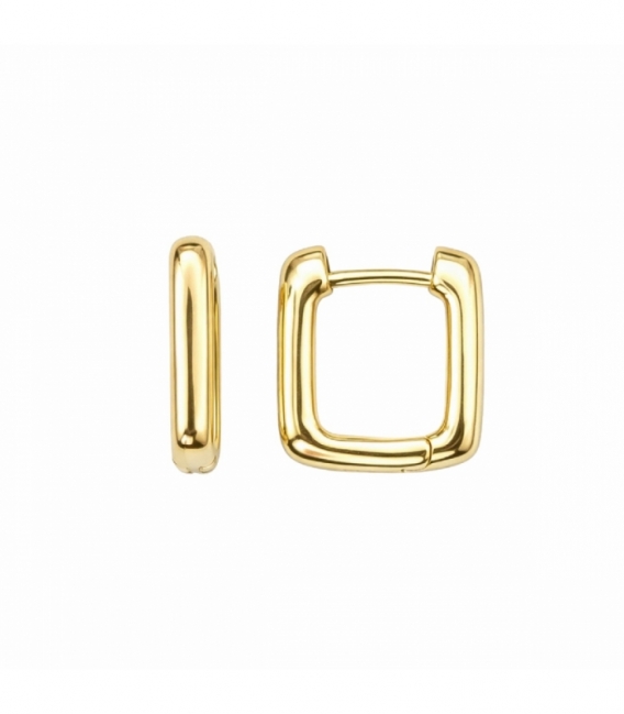 Boucles d’oreilles Laiton Rectangle 15mm Plaqué Or 14K