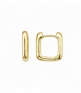 Pendiente Laton Rectangulo 15mm Bañado en Oro 14K