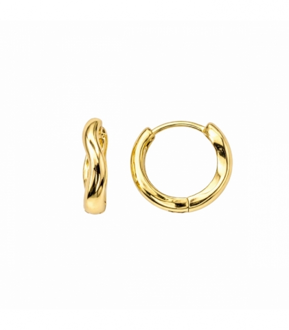 Boucles d’oreilles Laiton Ondulé 14mm Plaqué Or 14K