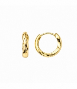 Boucles d’oreilles Laiton Ondulé 14mm Plaqué Or 14K