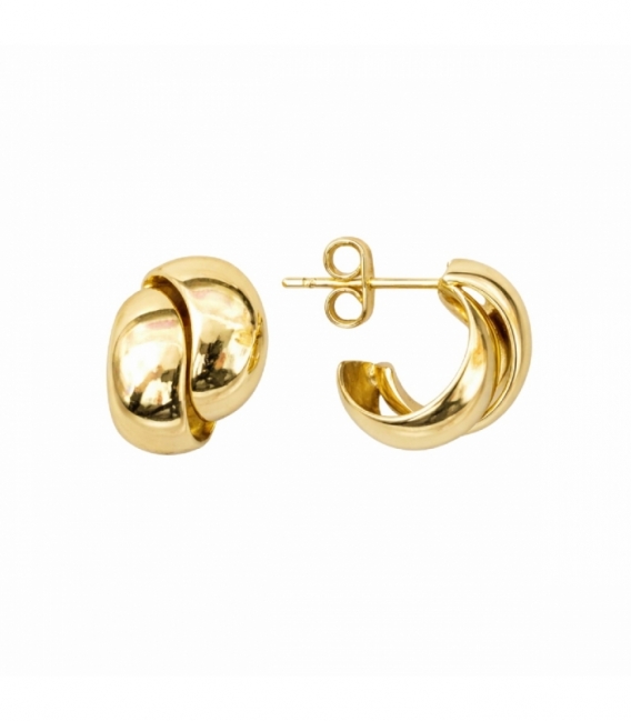 Boucles d’oreilles Laiton Design 15mm Plaqué Or 14K