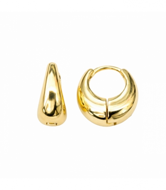 Boucles d’oreilles Laiton Design Pirate 15mm Plaqué Or 14K