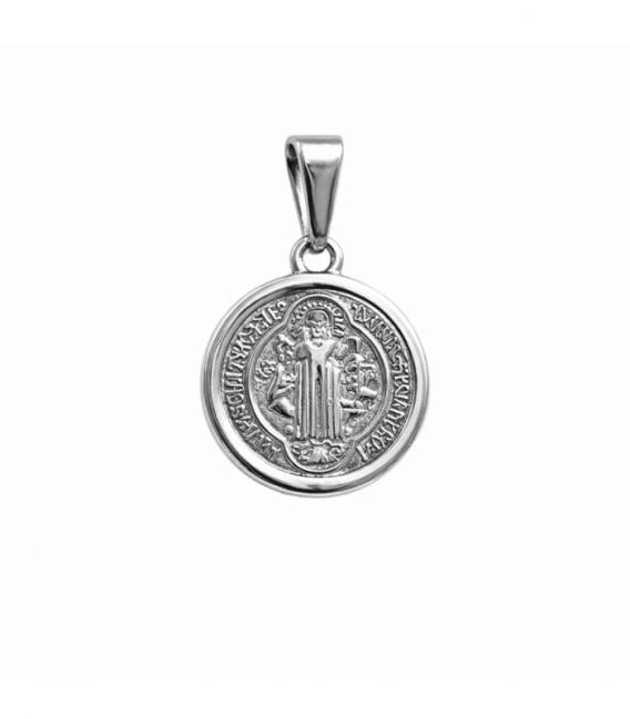 Pendentif Acier 304 Saint Benoît Ø18mm