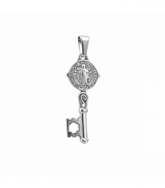 Pendentif Acier 304 Clé de Saint Benoît 34mm