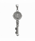 Pendentif Acier 304 Clé de Saint Benoît 48mm