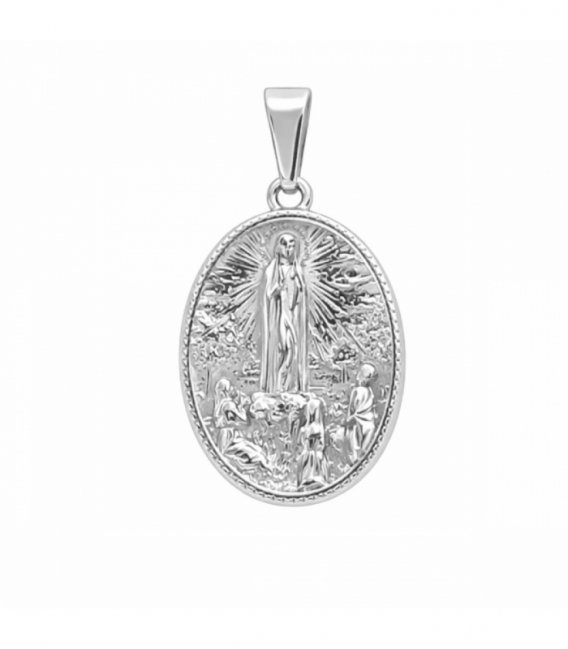 Colgante Acero 304 Virgen Fatima 32mm