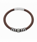 Bracelet en Cuir et Acier 316L Ø63mm