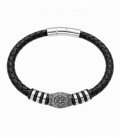 Pulsera Cuero Vegvisir Acero 316L Ø67mm