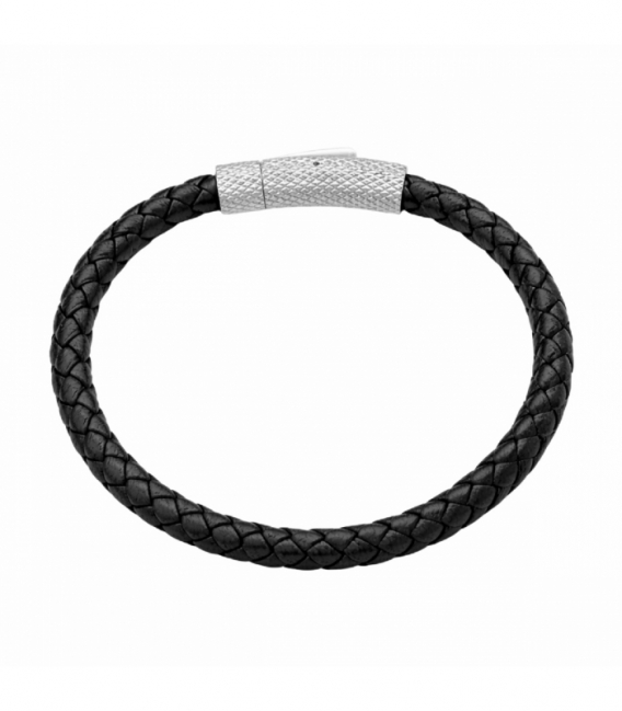 Pulsera Cuero Acero 316L Ø65mm