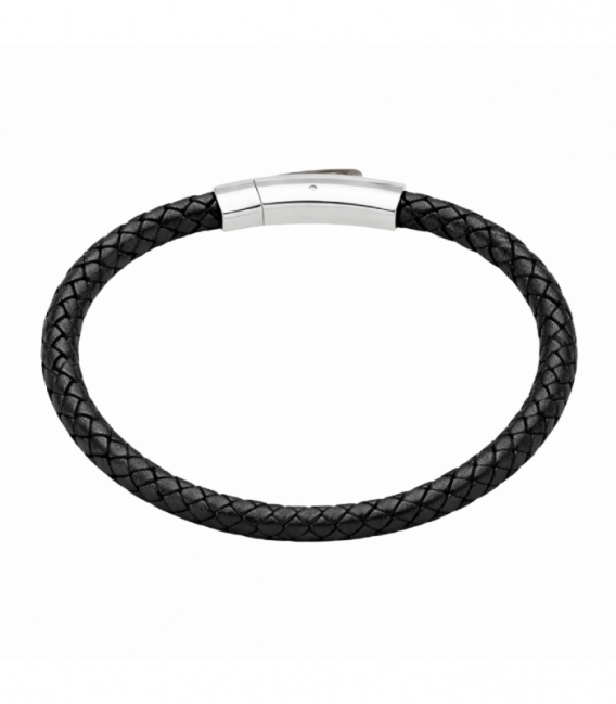 Pulsera Cuero Acero 316L Ø65mm
