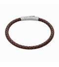 Pulsera Cuero Marron Acero 316L Ø65mm