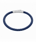 Pulsera Cuero Azul Acero 316L Ø65mm