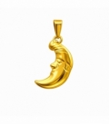 Colgante Acero 304 Luna Dorado 17mm