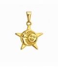 Colgante Acero 304 Luna Sol Dorado 20mm