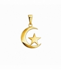 Colgante Acero 304 Luna Estrella Dorado 16mm