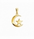 Colgante Acero 304 Luna Estrella Dorado 16mm