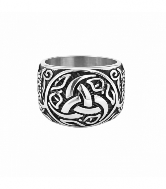Anillo Acero 304 Triple Cuerno de Odin