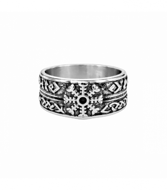 Anillo Acero 304 Brujula Vikinga (Vegvísir)