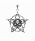 Colgante Acero 304 Pentagrama Calavera 50mm