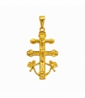 Colgante Acero 304 Cruz Caravaca Dorado 42mm