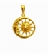 Pendentif Acier 304 Lune Soleil Doré 26mm