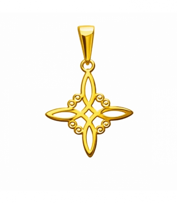 Pendentif en Acier 304 Nœud de Sorcière Doré 18mm